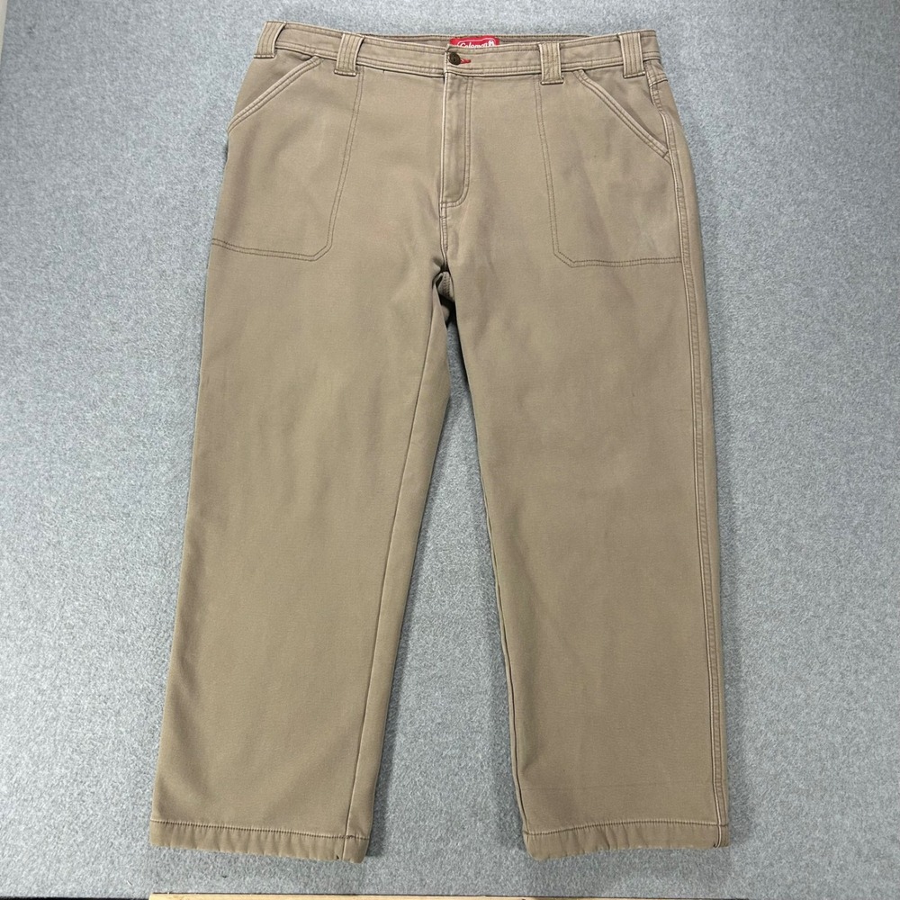 Coleman Utility Pants Mens 40x28 Khaki Fleece‎ Lined Workwear Outdoor